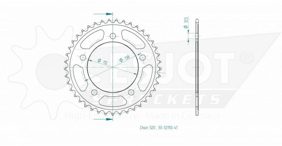 Kit chaîne Axring pour Moto Honda 500 CB X ABS 2013 à 2018 15X41 pas 520 Neuf
