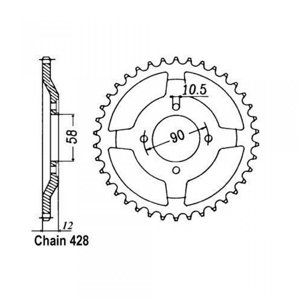 Kit chaîne Regina pour moto Honda 125 NX Transcity 1989 à 1997 15x50 P428 Neuf