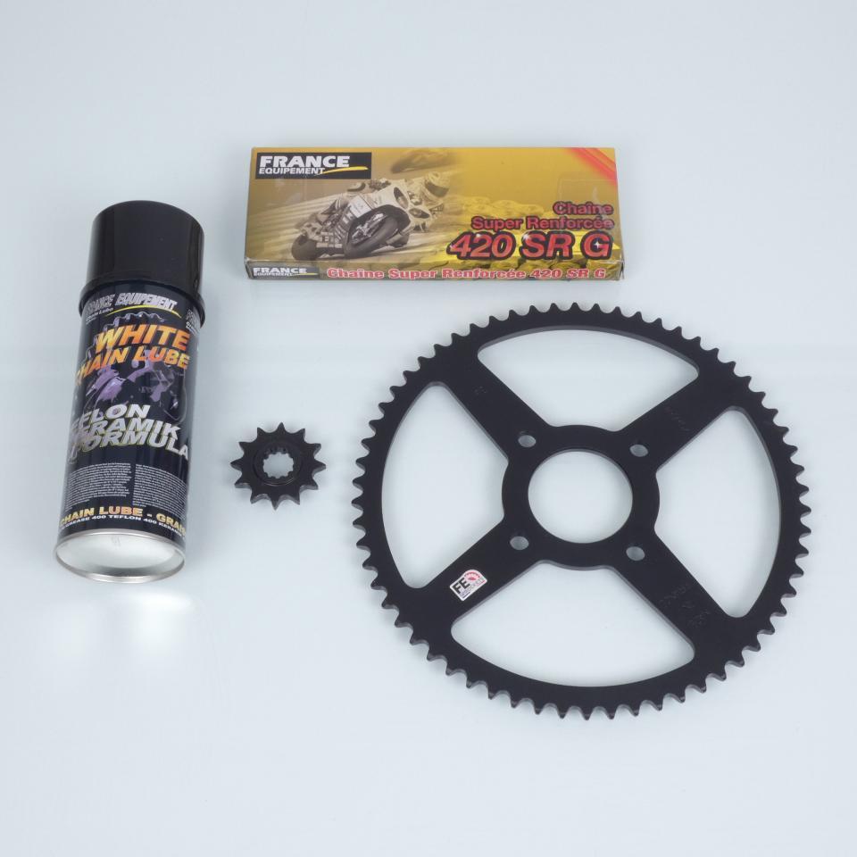 Kit chaîne FE pour moto Razzo 50 STR 2010 à 2017 12x62 pas 420 Neuf