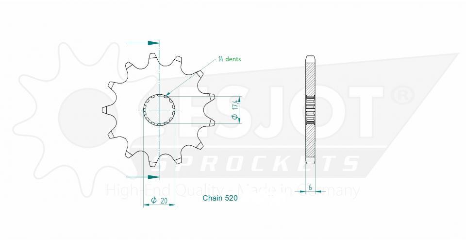 Kit chaîne MK pour moto Yamaha DTR 200 1986 à 1995 12x43 Pas 520 106