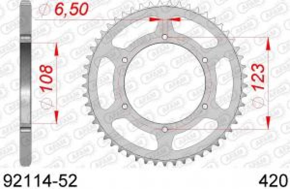 Kit chaîne Afam pour moto Peugeot 50 XR6 2001 à 2007 12x52 pas 420 Neuf
