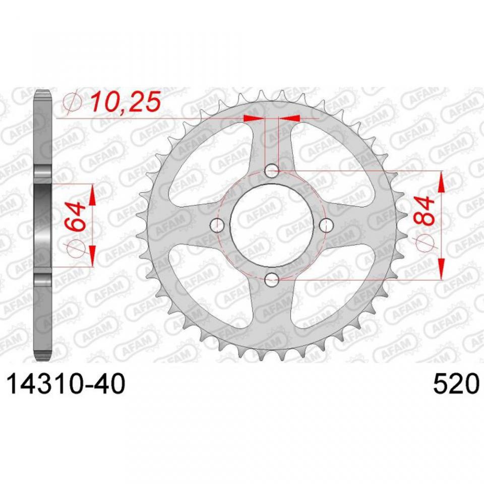 Kit chaîne Afam pour quad Suzuki 400 LTZ Quad Sport 2003 à 2008 14x40 P520 Al64