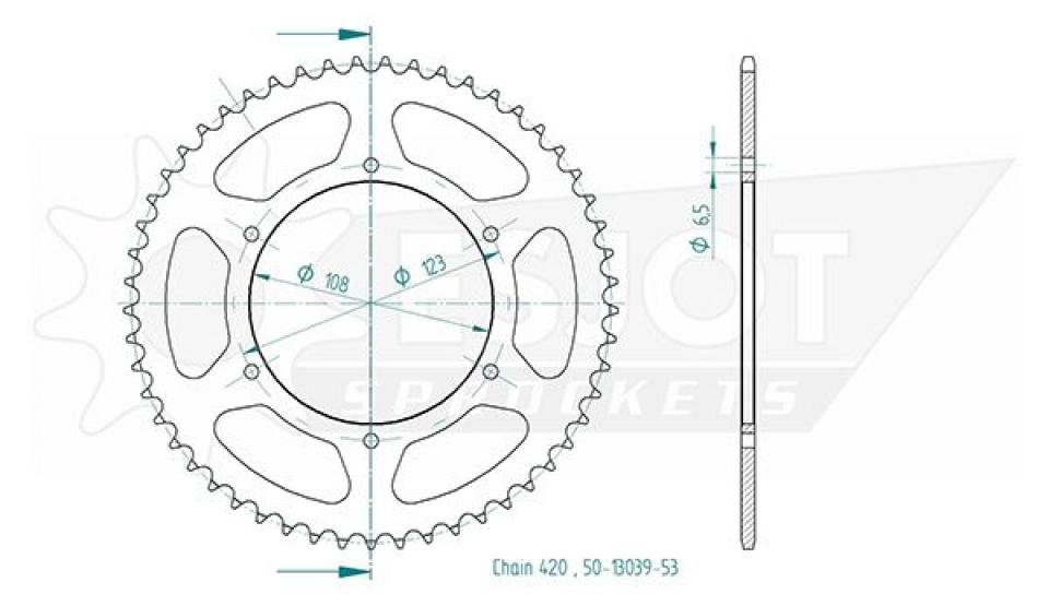 Kit chaîne Regina pour moto Sachs 50 Mad Ass 2005 à 2006 11x53 Pas 420 Neuf