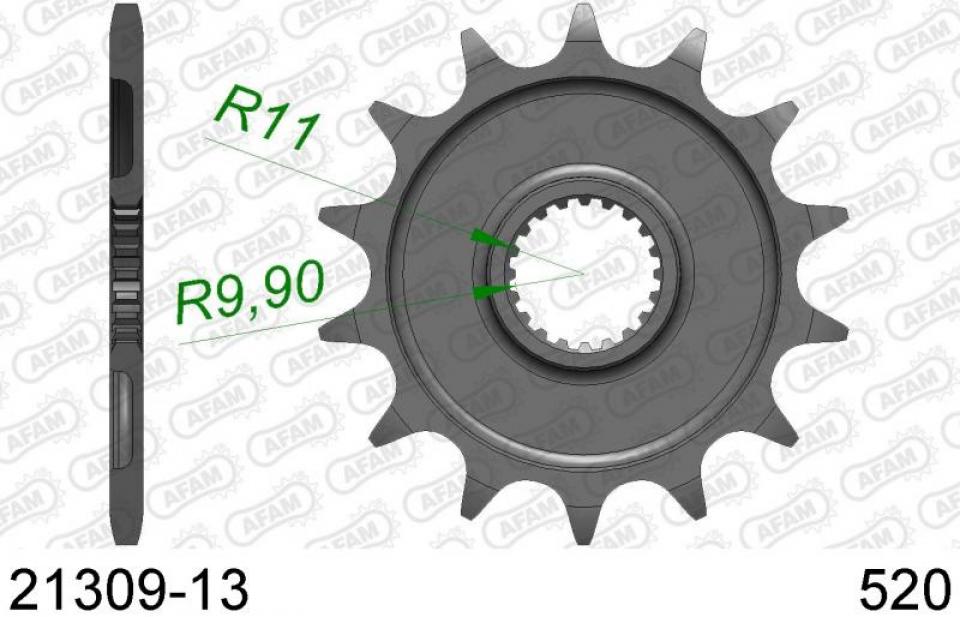 Kit chaîne Afam 13x52 Pas 520 pour moto Yamaha 250 WR-F 2001 Neuf
