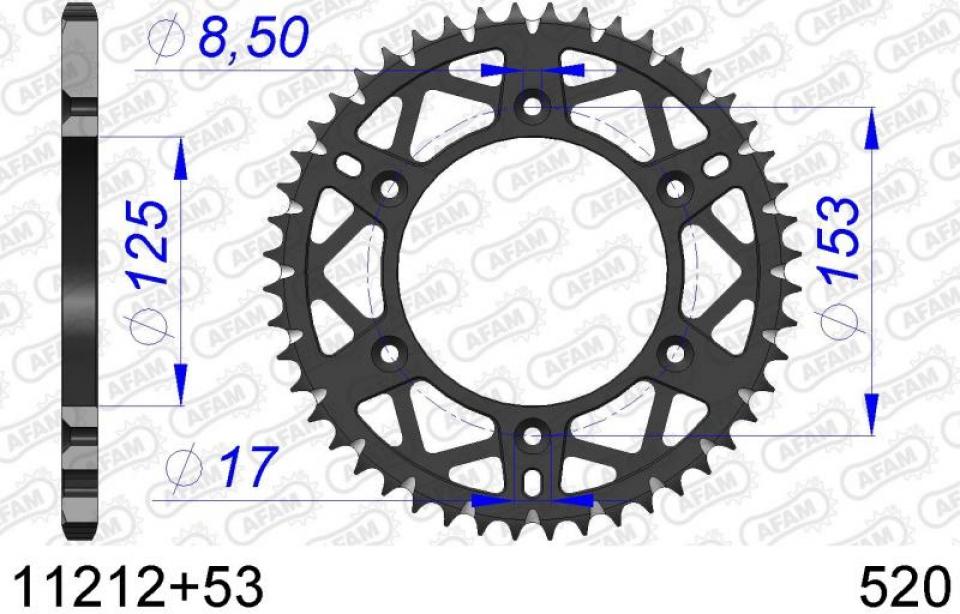 Kit chaîne Afam 14x53 Pas 520 116L pour moto Honda 250 CRF-X 2004 à 2019 Neuf