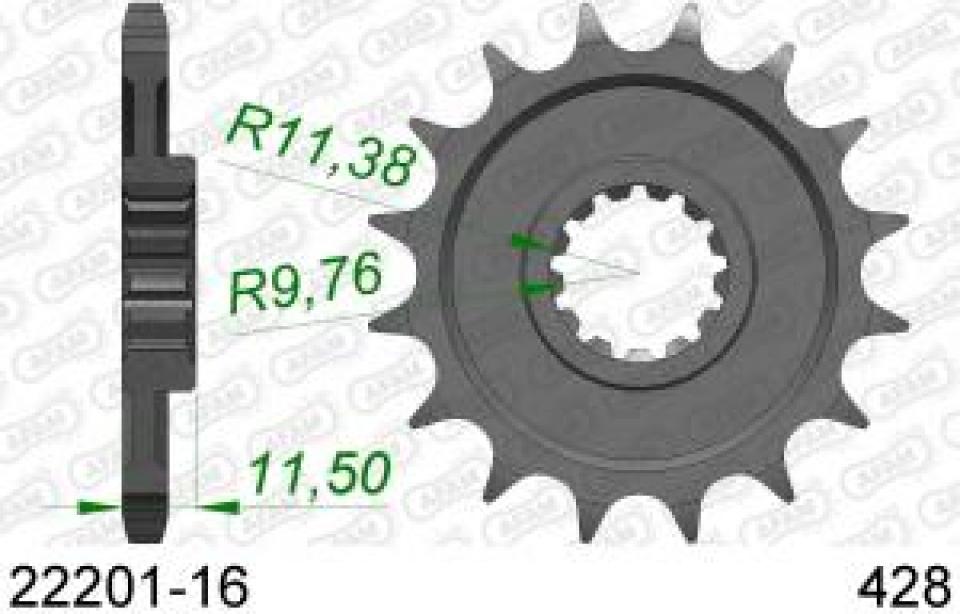 Kit chaîne 16X53 pas 428 Afam pour moto Suzuki DR 125 SE 1994 à 2000 Neuf