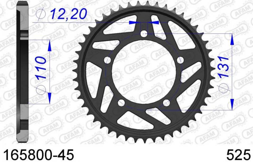Kit chaîne Afam pour moto BMW S 1000 R 2013 à 2020 17 x 45 pas 525 Or Neuf