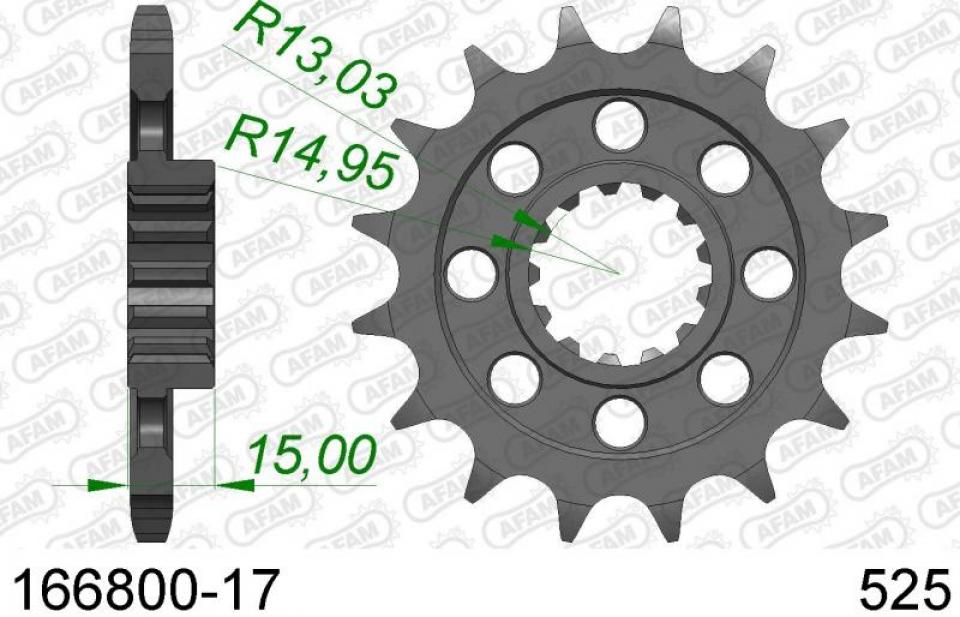 Kit chaîne Afam pour moto BMW S 1000 R 2013 à 2020 17 x 45 pas 525 Or Neuf