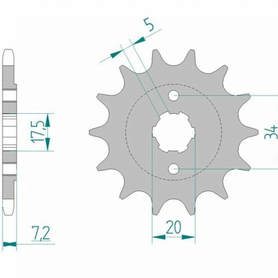 Kit chaîne Afam pour quad Eton 300 Vector 2007 à 2013 15x38 Pas 520 Al 50mm Neuf