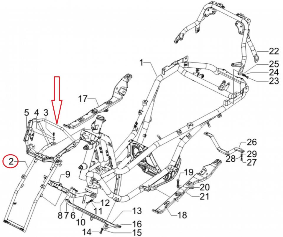 Araignée support carénage avant pour scooter Piaggio 125 MP3 6558356 Neuf