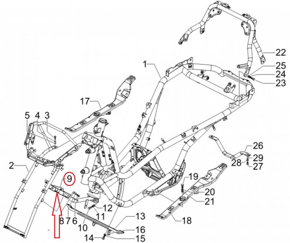 Support inférieur d'araignée pour scooter Piaggio 125 MP3 6227795 Neuf