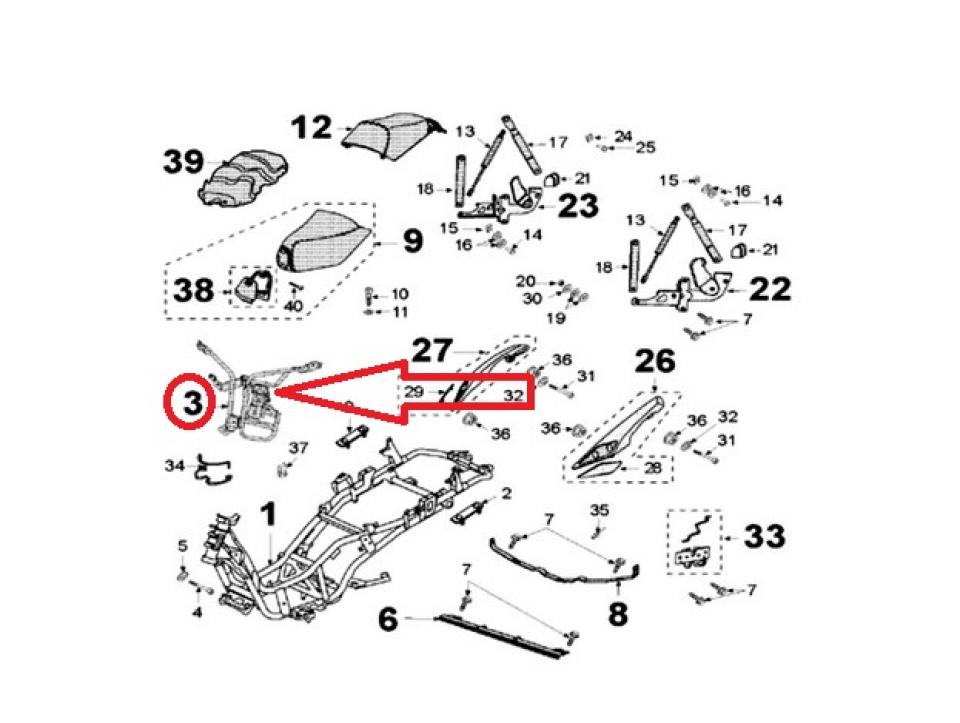 Araignée support carénage AV pour scooter Peugeot 125 Satelis compressor 770833