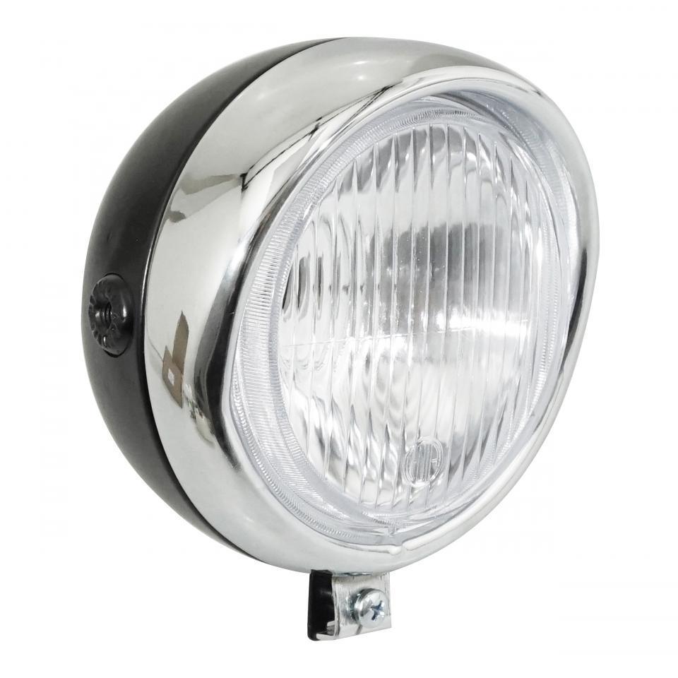 Phare avant rond Guia Ø135mm pour mobylette MBK 51 noir avec casquette chromé Neuf
