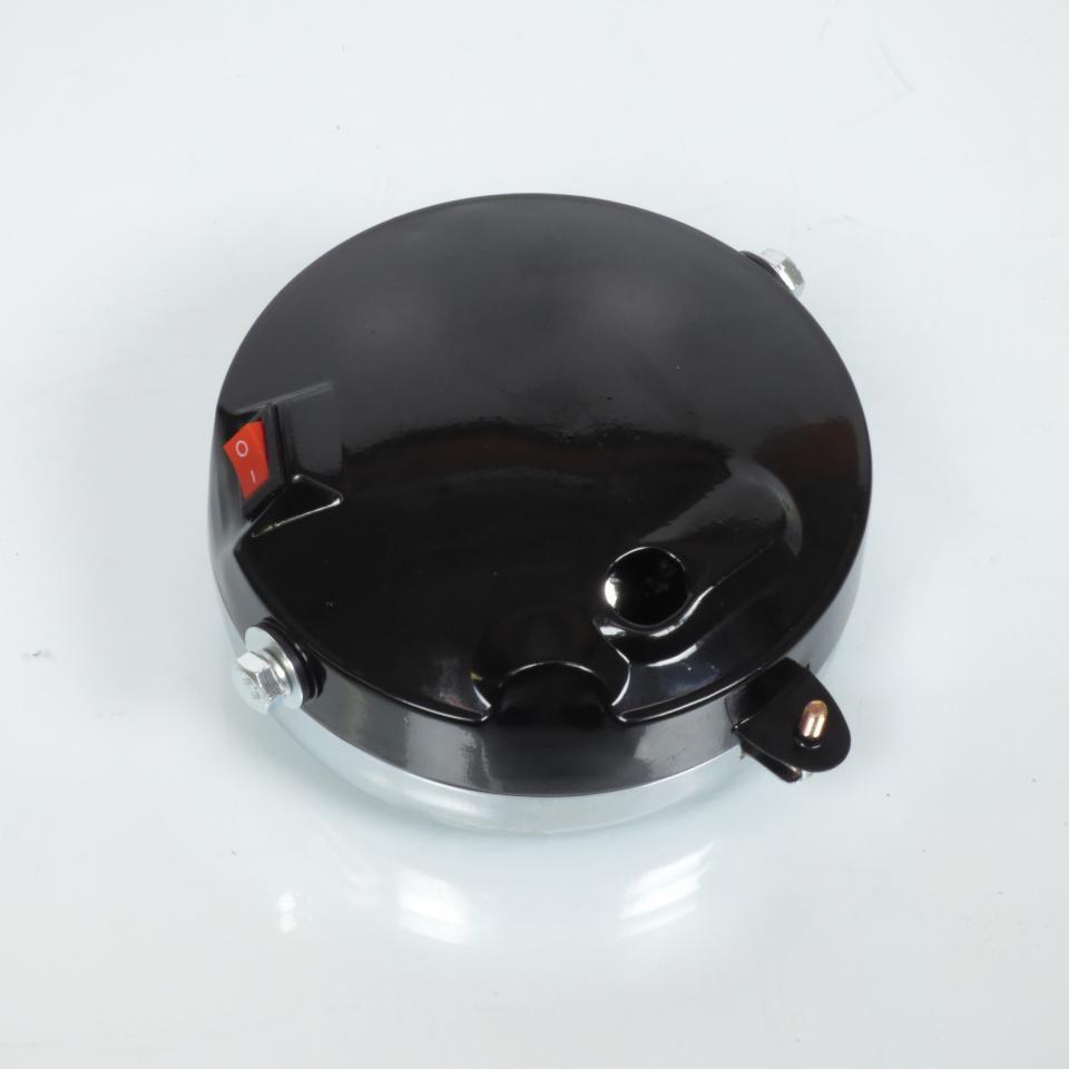 Phare avant rond noir optique Ø145mm pour mobylette MBK 51 neuf avec interrupteur
