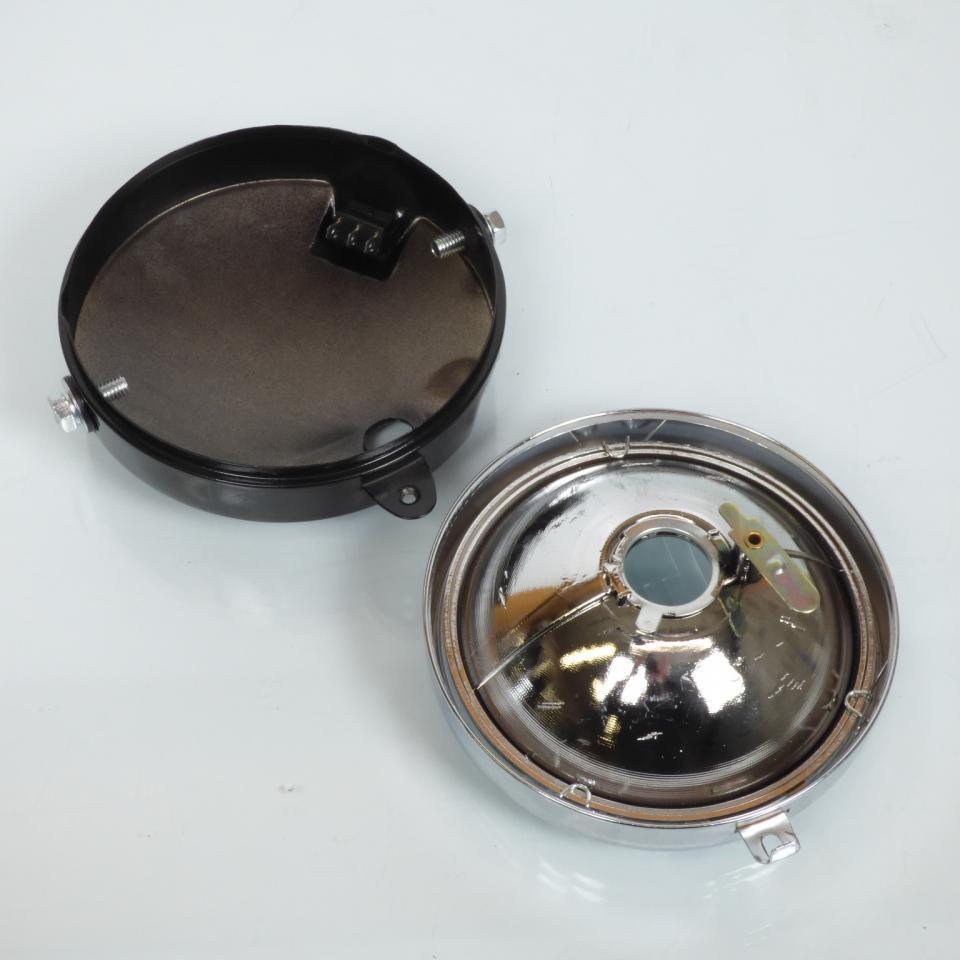 Phare avant rond noir optique Ø145mm pour mobylette MBK 51 neuf avec interrupteur