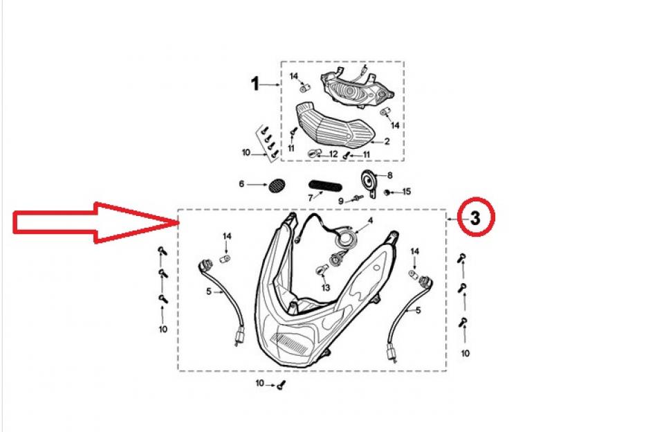 Optique avant origine pour Scooter Peugeot 50 Kisbee 2T 2013 à 2017 VGAK1AREAA0J / 776902 Occasion