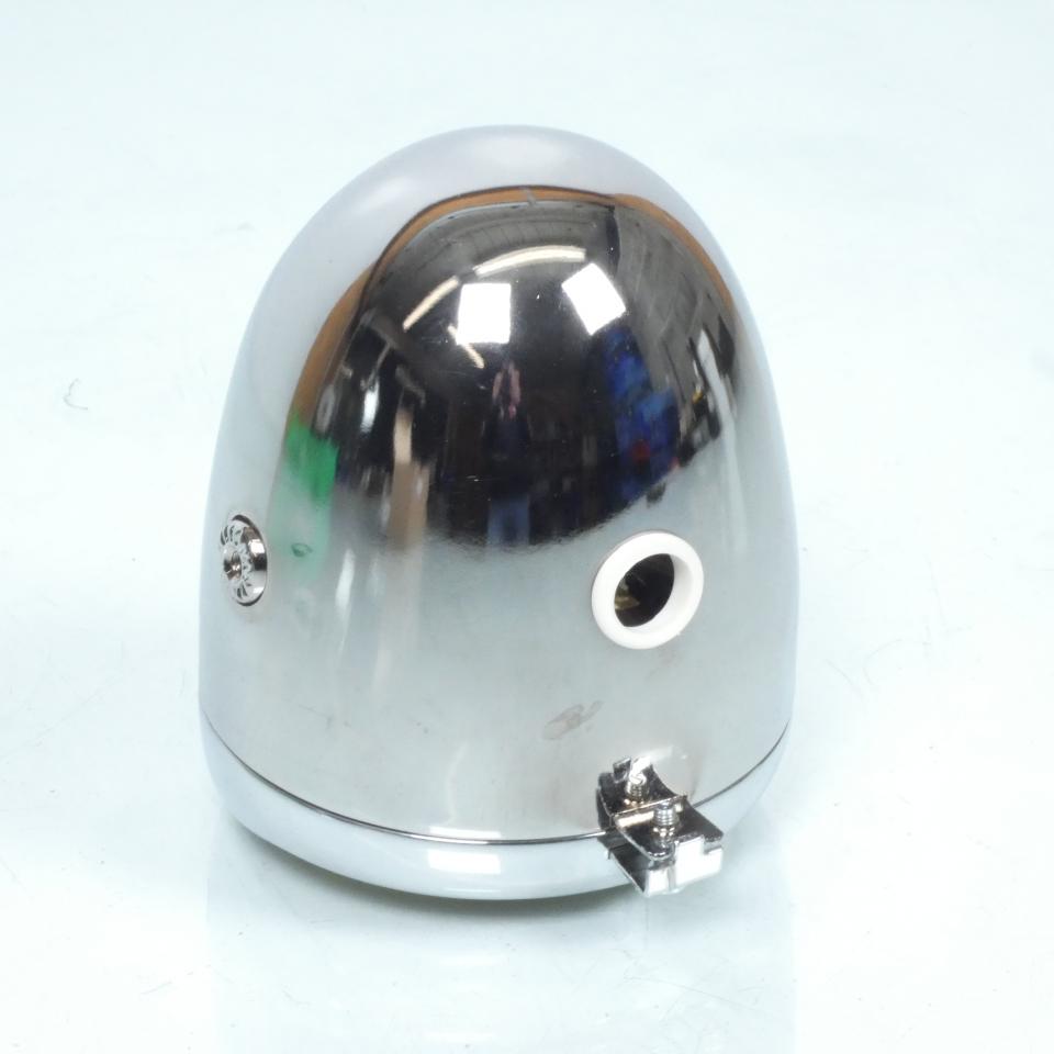 Phare optique avant rond chrome Ø130mm vitre jaune trou compteur Ø60 pour moto