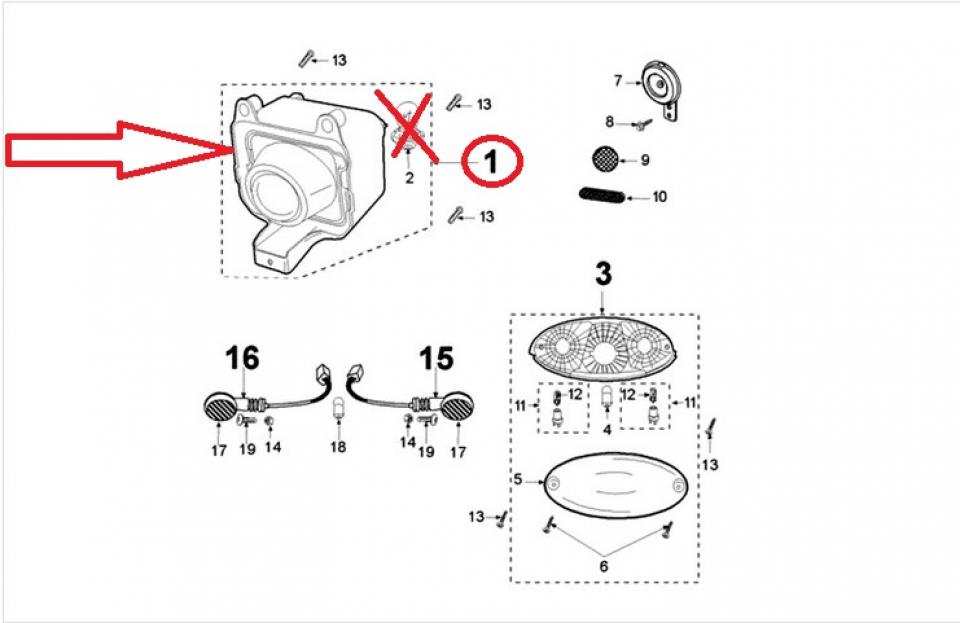 Optique avant Triom pour scooter Peugeot 50 Ludix Blaster 10P 310173 762146 Neuf