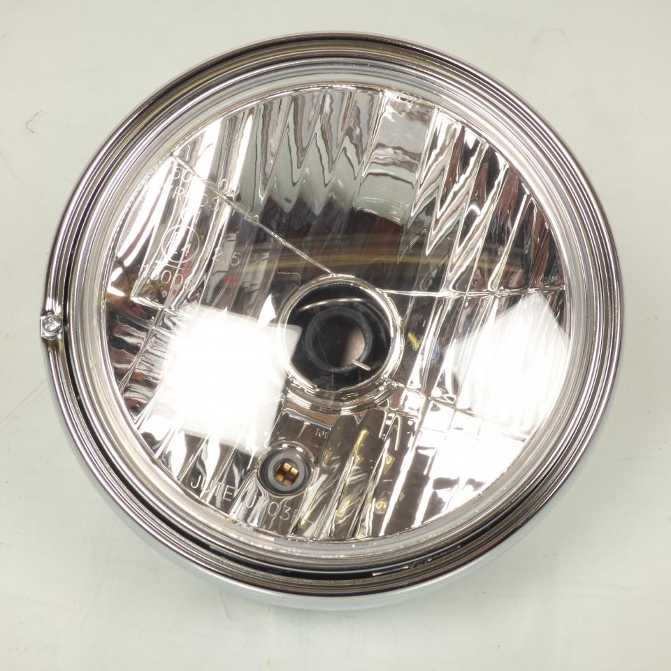 Optique phare avant rond chromé universel Ø200mm adaptable pour moto vitre lisse