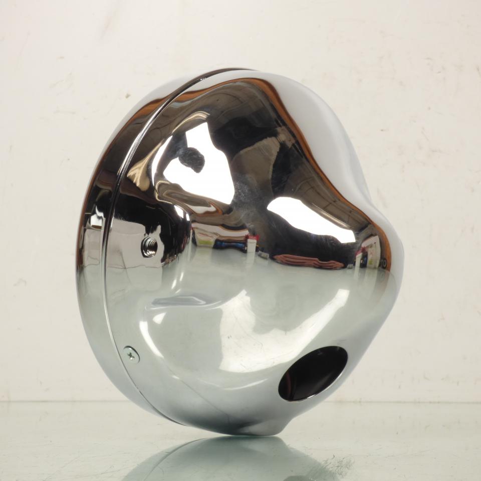 Optique phare avant rond chromé universel Ø200mm adaptable pour moto vitre lisse