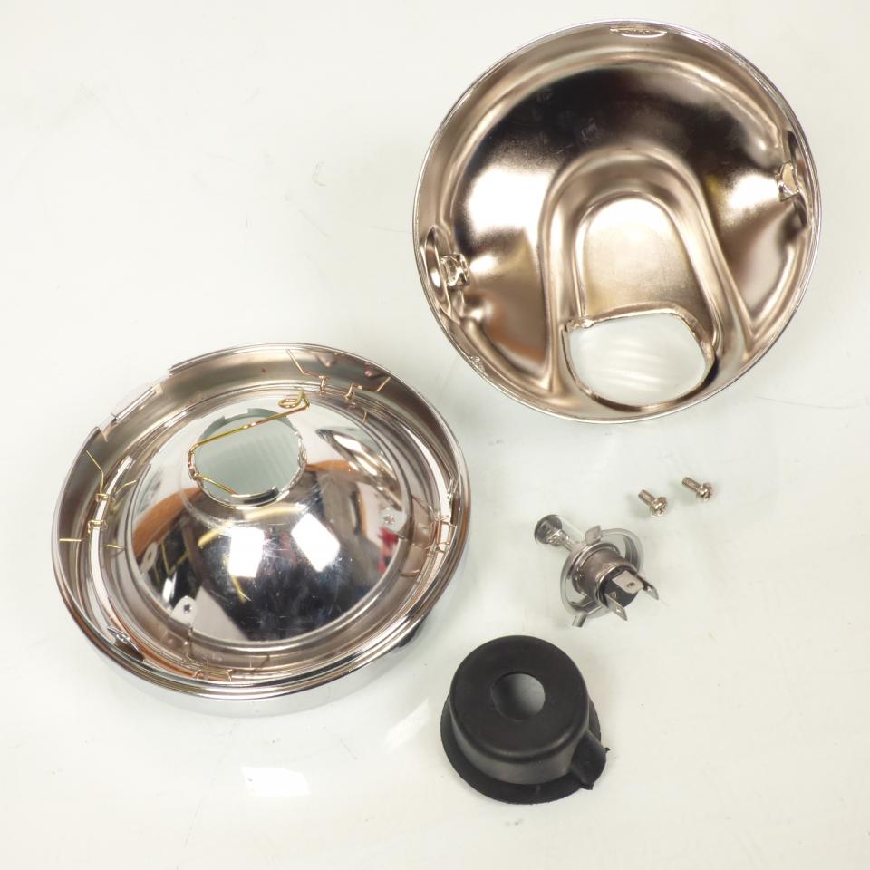 Optique avant rond chromé universel Emgo pour moto 66-64312 / H4 12V 60/55W Neuf