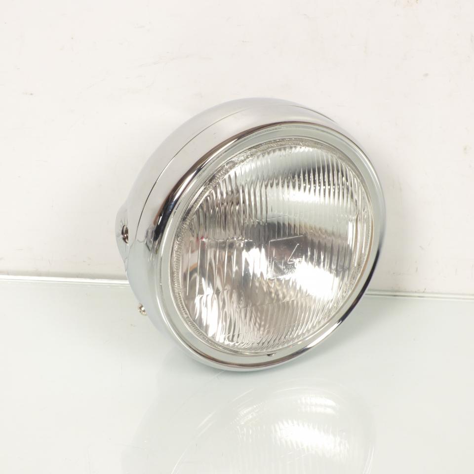 Optique avant rond chromé universel Emgo pour moto 66-64312 / H4 12V 60/55W Neuf