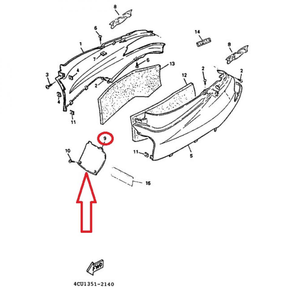 Trappe Accès moteur bleu pour scooter MBK 50 Evolis 4CU-F1741-00-PA Neuf