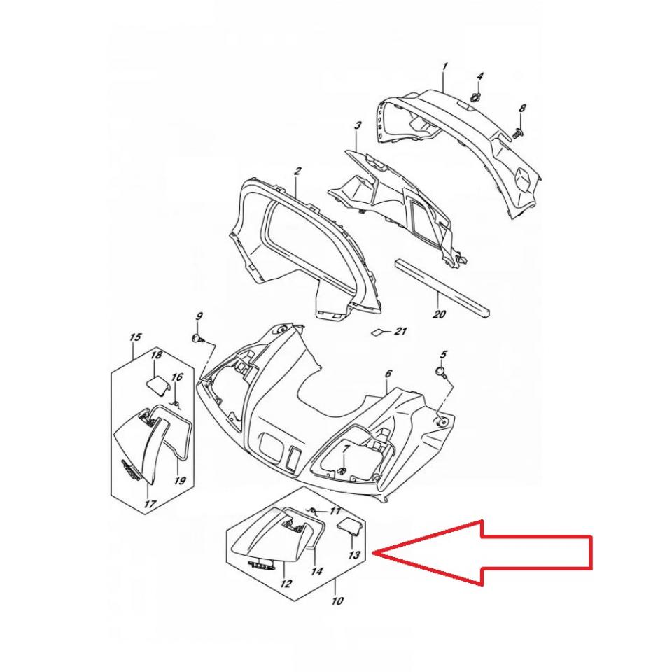 Trappe origine pour scooter Suzuki 650 Burgman 92140-26J50 / 92142-26J0 Neuf