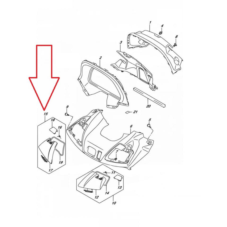 Trappe origine pour scooter Suzuki 650 Burgman 92150-26J50/ 92152-26J0 Neuf