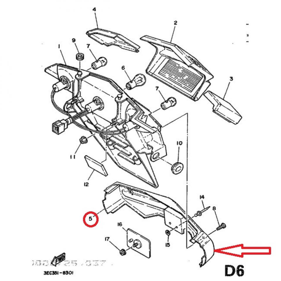 Plastique divers origine pour Scooter MBK 50 Active 35R-85130-00-00 / 043-7510 RR188 Neuf