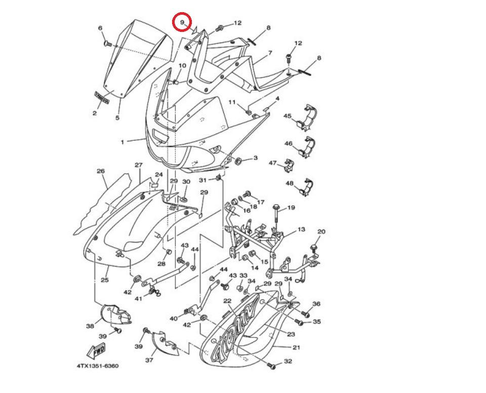 Amortisseur de bulle origine pour Moto Yamaha 850 TDM 4TX216490000 Neuf