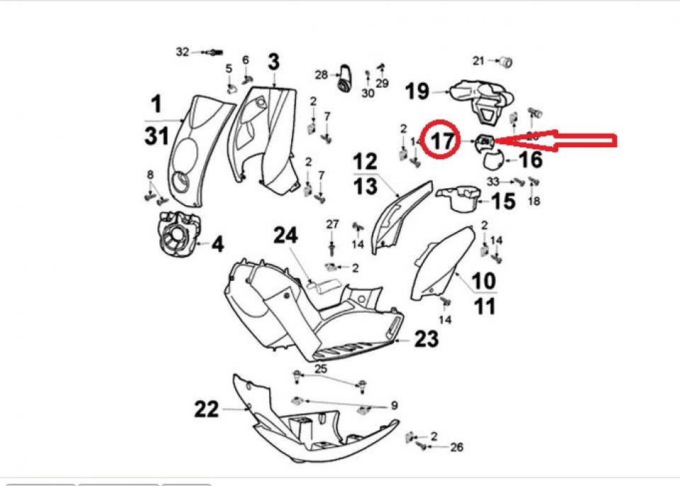 Cache D chape amortisseur vert pour scooter Peugeot 50 Ludix Snake 761492C4