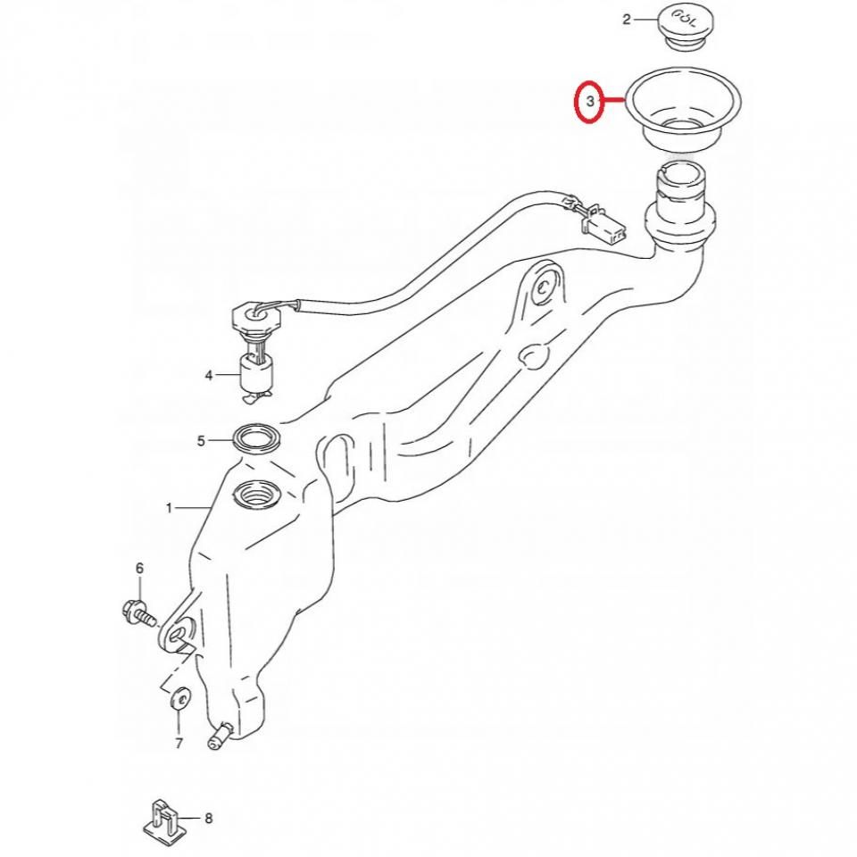 Caoutchouc anti-débordement origine pour moto Suzuki 125 RG 44667-48700 Neuf