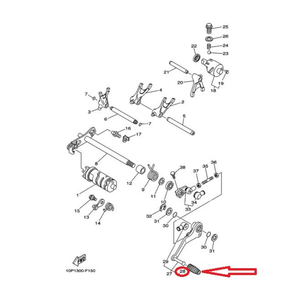 Caoutchouc selecteur pour moto Yamaha 1000 YZF R1 2022 à 2023 5YT-18113 Neuf