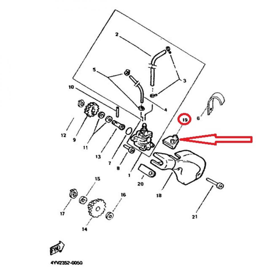 Caoutchouc Passage durite huile pour moto Yamaha 50 TZR 1998-99 4YV-E3174 Neuf
