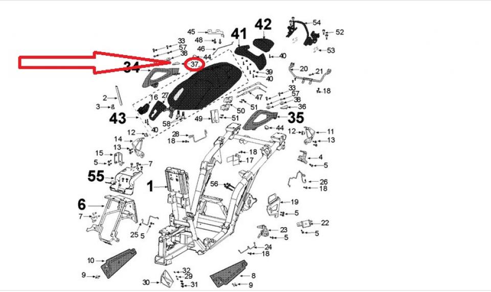 Cache poignée passager D pour scooter Peugeot 400 Metropolis 783670NK 11783670NK