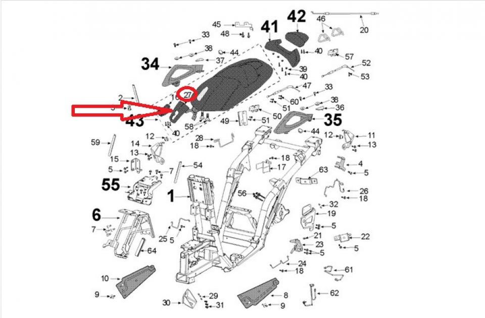 Cache attache paquet pour scooter Peugeot 400 Metropolis 783848 1178384800 Neuf