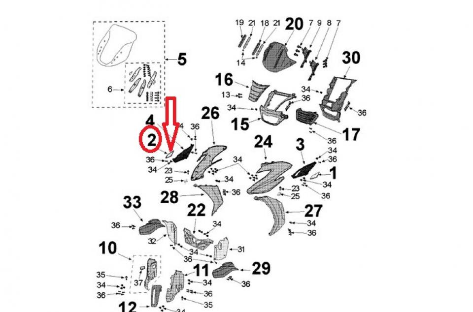 Cache prise d'air AVD pour scooter Peugeot 400 Metropolis 1278180768 Noir Neuf