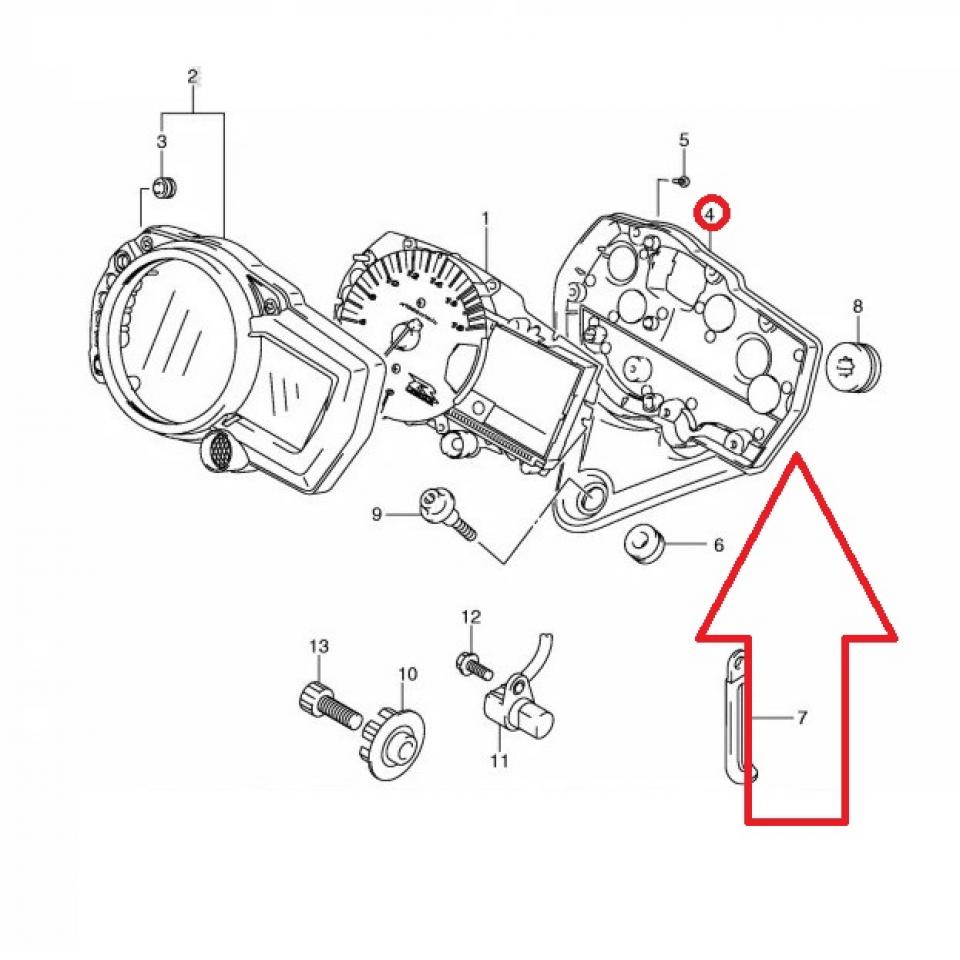 Cache Support de compteur origine pour moto Suzuki 600 Gsx-R 34111-01H00 Neuf