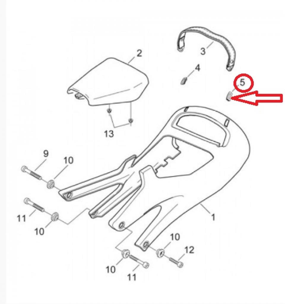 Clips gauche poignée passager pour moto Aprilia 250 RS 1998 à 2003 AP8144140