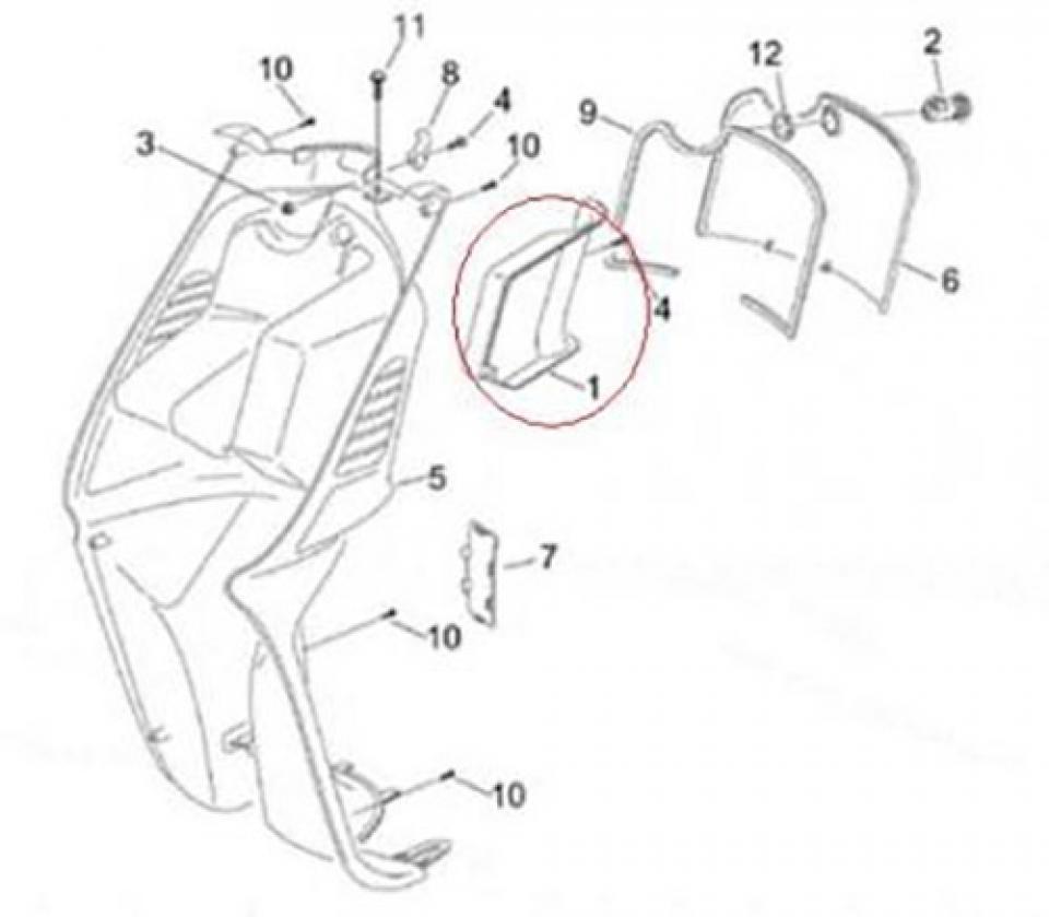 Plastique divers origine pour Scooter Aprilia 50 Sonic 1998 à 2008 AP8239999 Neuf