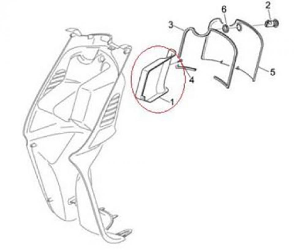 Plastique divers origine pour Scooter Aprilia 50 Sonic 1998 à 2007 AP8248899 Neuf