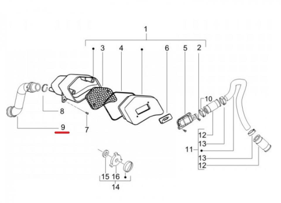 Plastique divers origine pour Scooter Piaggio 50 Zip 2 temps 827208 Neuf