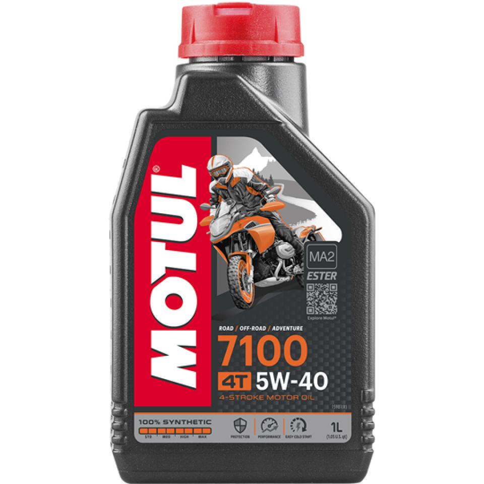 Bidon de 1L d'huile Motul 7100 5W40 MA2 100% synthèse pour moteur 4 temps moto