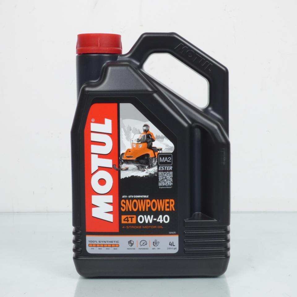 Bidon d'huile 4L Motul Snowpower 4T 0W-40 MA2 100% synthèse pour moto neige Neuf