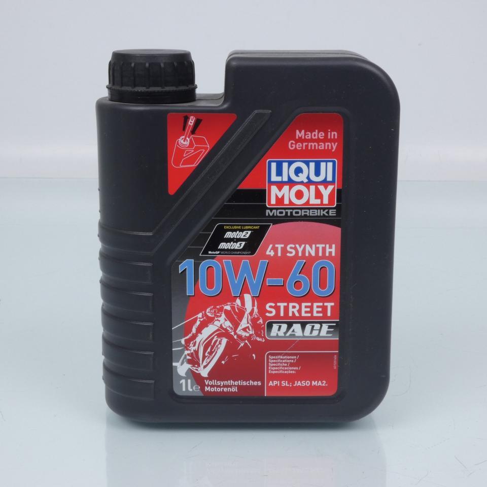 Bidon huile moteur LIQUI MOLY Street Race 10W60 4T Synth 1L pour moto Neuf