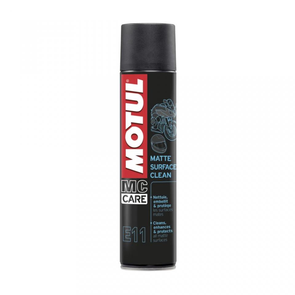 Aérosol entretien plastique mate Motul E11 Matte Surface Clean 400mL pour moto