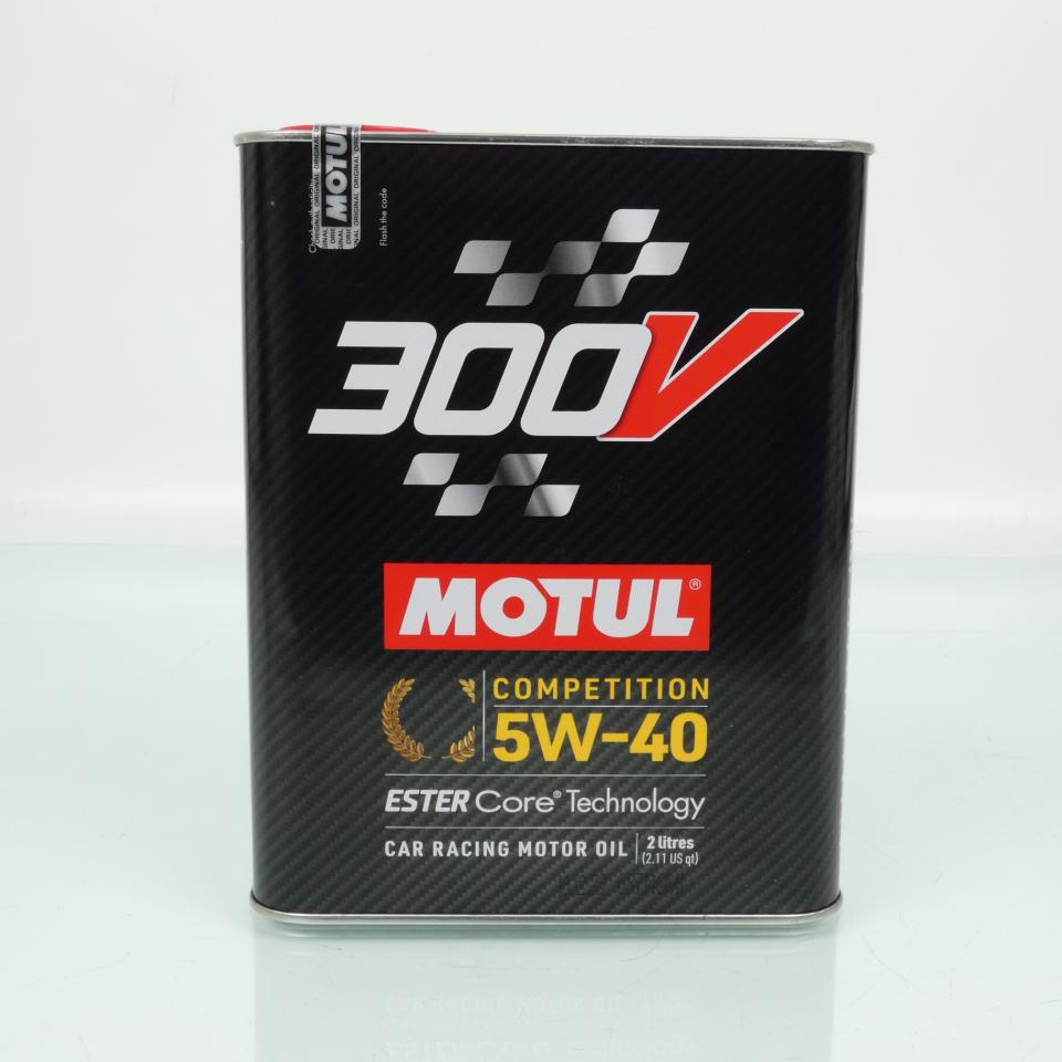 Bidon huile lubrifiant Motul 300V Competition Ester Core 5W40 2L pour auto Neuf