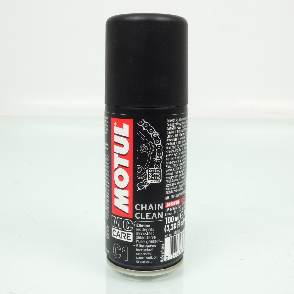 Bombe nettoyant chaîne Motul MC Care C1 Chain Clean aérosol 100mL pour moto Neuf