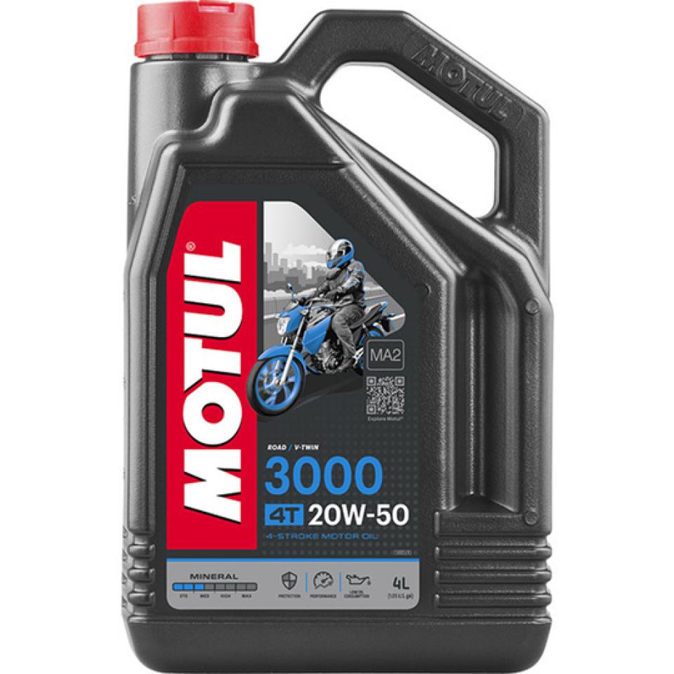 Huile Motul 20W50 Mineral 3000 pour moteur 4T pour Harley-Davidson en 4L Neuf